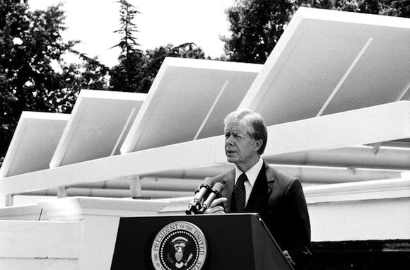Solar panels on the White House during the Carter Administration.