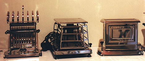 Some early electric toasters from the 1920s and 1930s.
