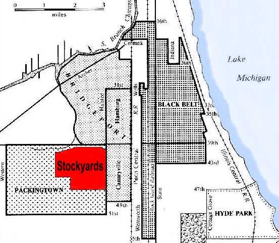 Chicago South Side Map, 1919