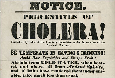 A cholera notice in New York City, 1832