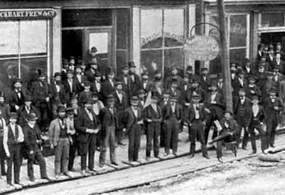 Oil City Traders, 1870 Traders pose for a photo in Oil City, Pennsylvania - 1870 (click for more info)