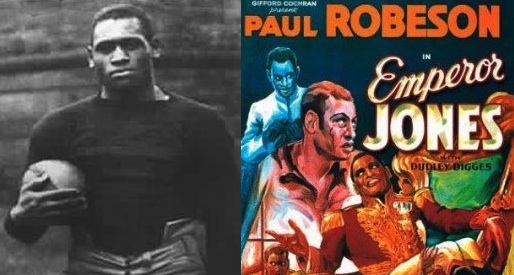 Paul Robeson Football and Acting Split photo of Paul Robeson as football player and actor