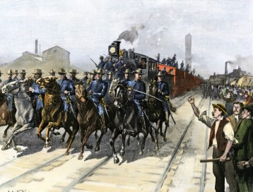 Pullman Strike suppressed by federal troops, 1894