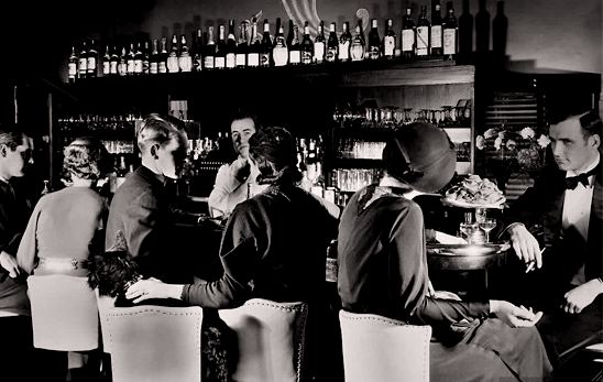 A speakeasy crowd in the 1920s