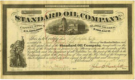 Standard Oil Stock Certificate Standard Oil Stock Certificate