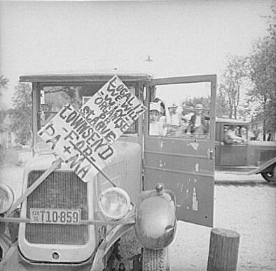 Townsend Plan Sign, Kansas 1936 Townsend Plan Sign, Kansas 1936