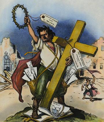 William Jennings Bryan's "Cross of Gold" Cartoon William Jennings Bryan "Cross of Gold" cartoon